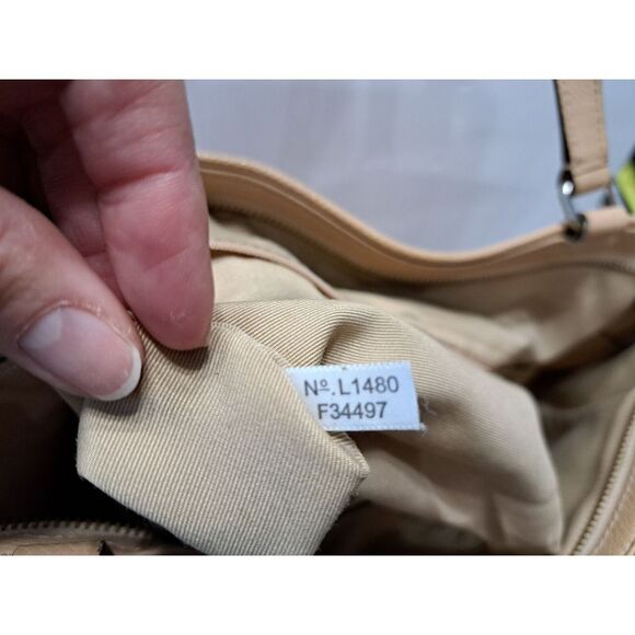 Coach Crossgrain Leather Pocket Tote Shoulder Bag Purse Beige 34497 - Picture 6 of 16